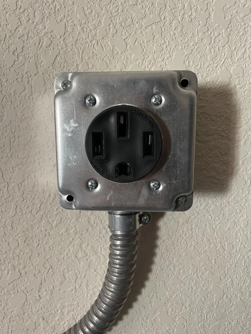 NEMA 14-50 outlet installed for Smart Home Electrical in Maynard